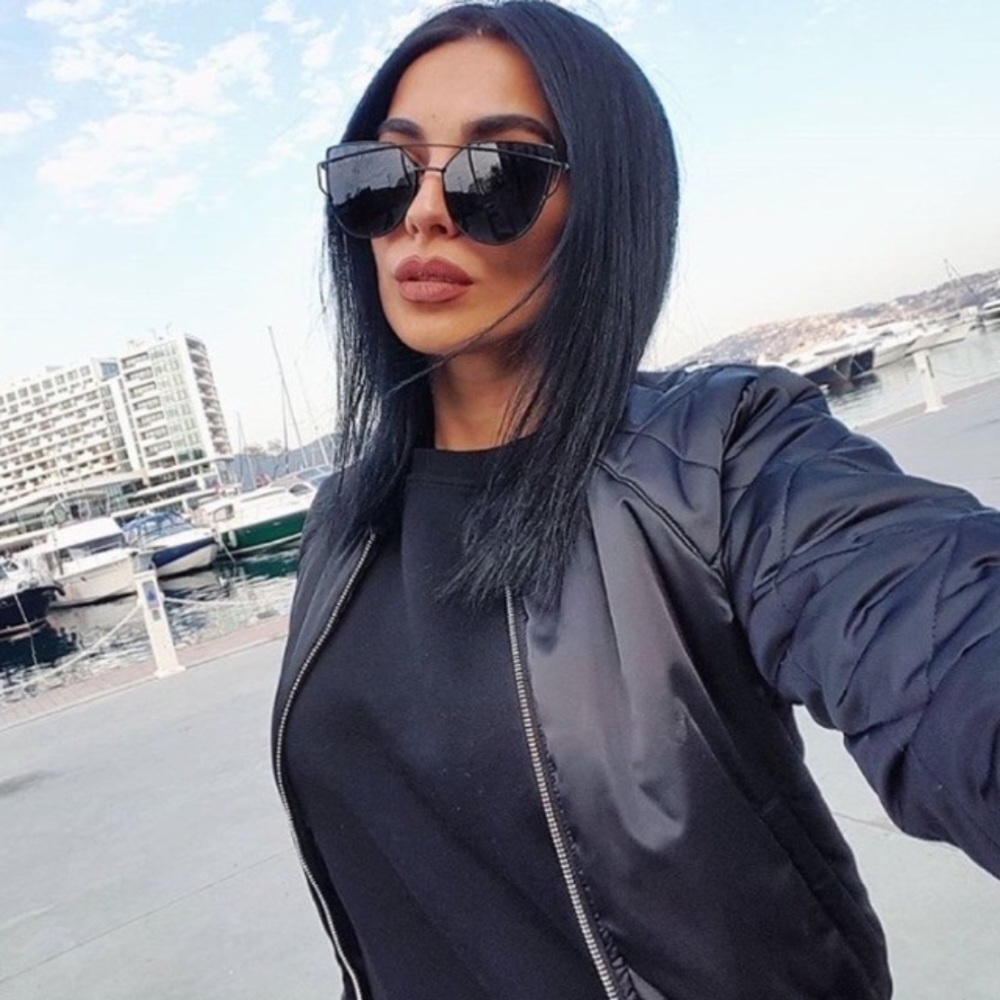 Blackout Cat Eye Statement Aviator Sunglasses - Picture 3 of 5